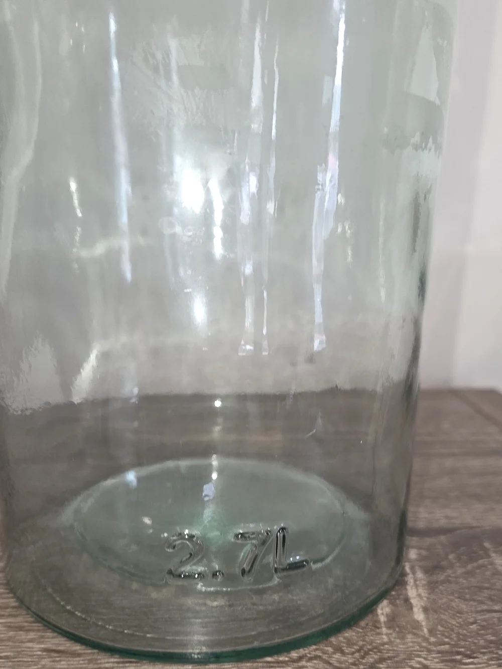 Hand Blown Aqua Green Tint Glass Jug Handle Bottle 11.5